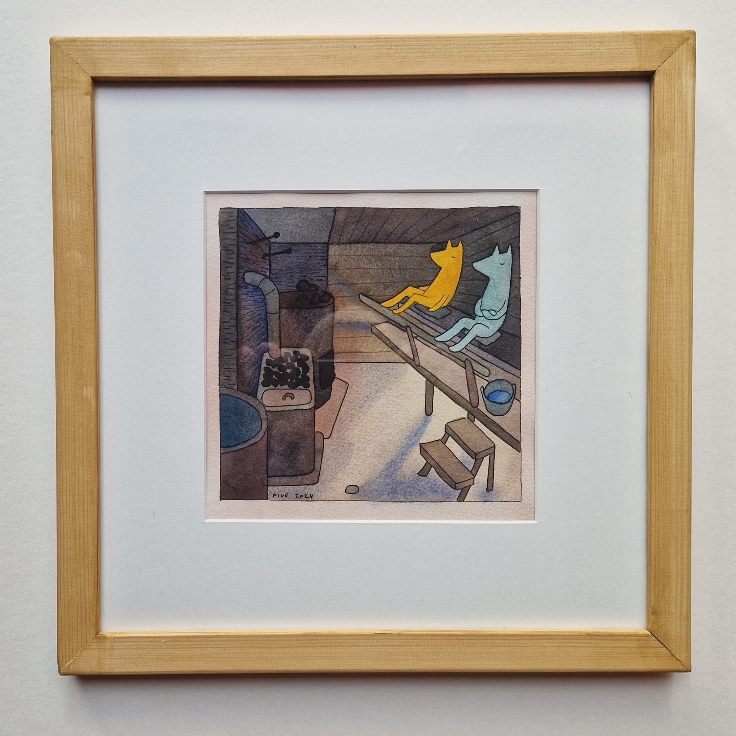 Hyvä tunnelma in wooden frame