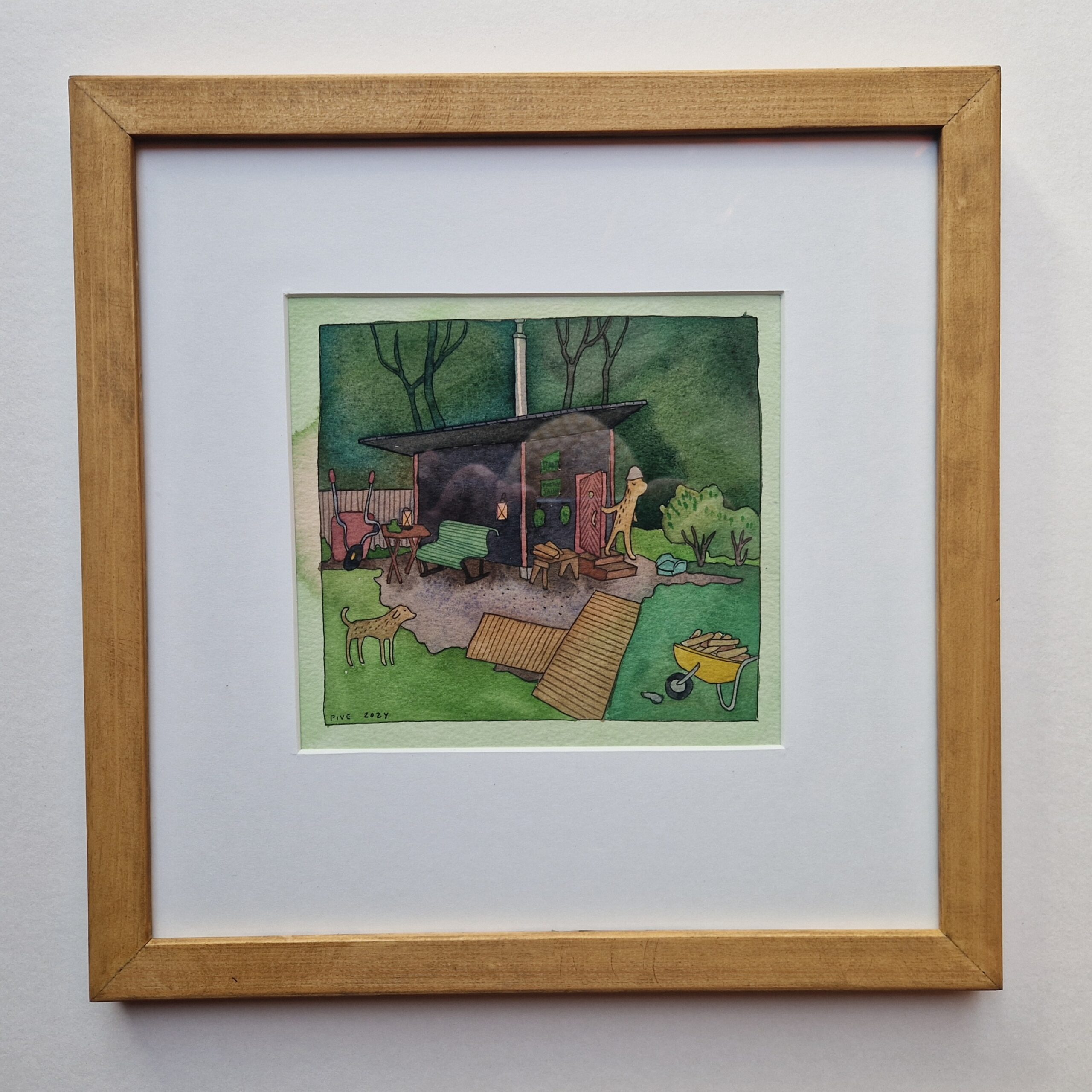 Pihasauna in wooden frame